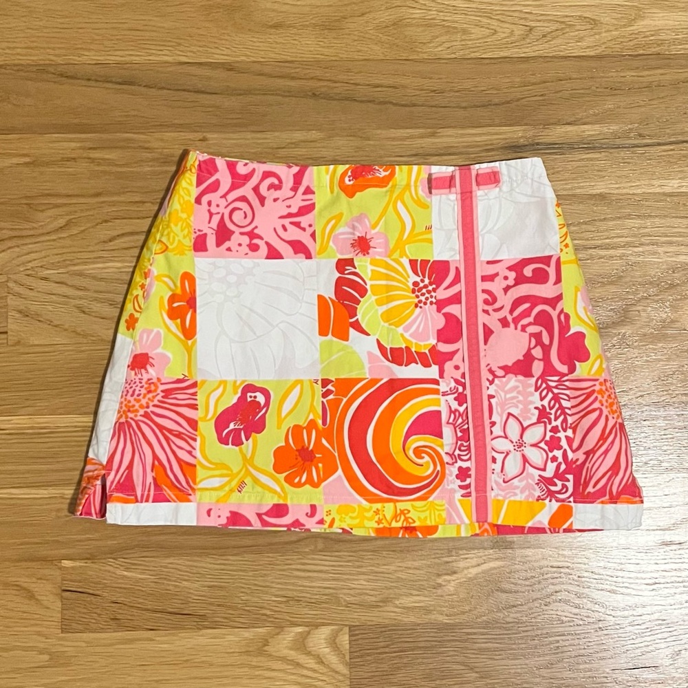 Lily Pulitzer Patchwork Pink Floral Girls Skort Size: 7